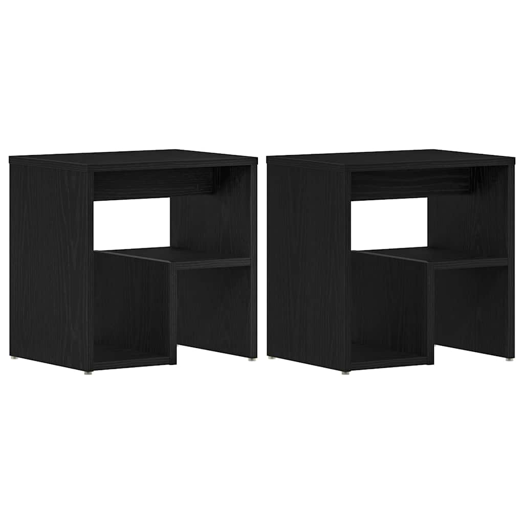 Noćni ormar 2 pcs Crni hrast 40 x 30 x 40 cm Konstruirano drvo