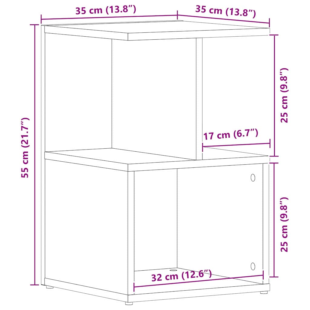 Noćni ormar Crni hrast 35 x 35 x 55 cm Konstruirano drvo