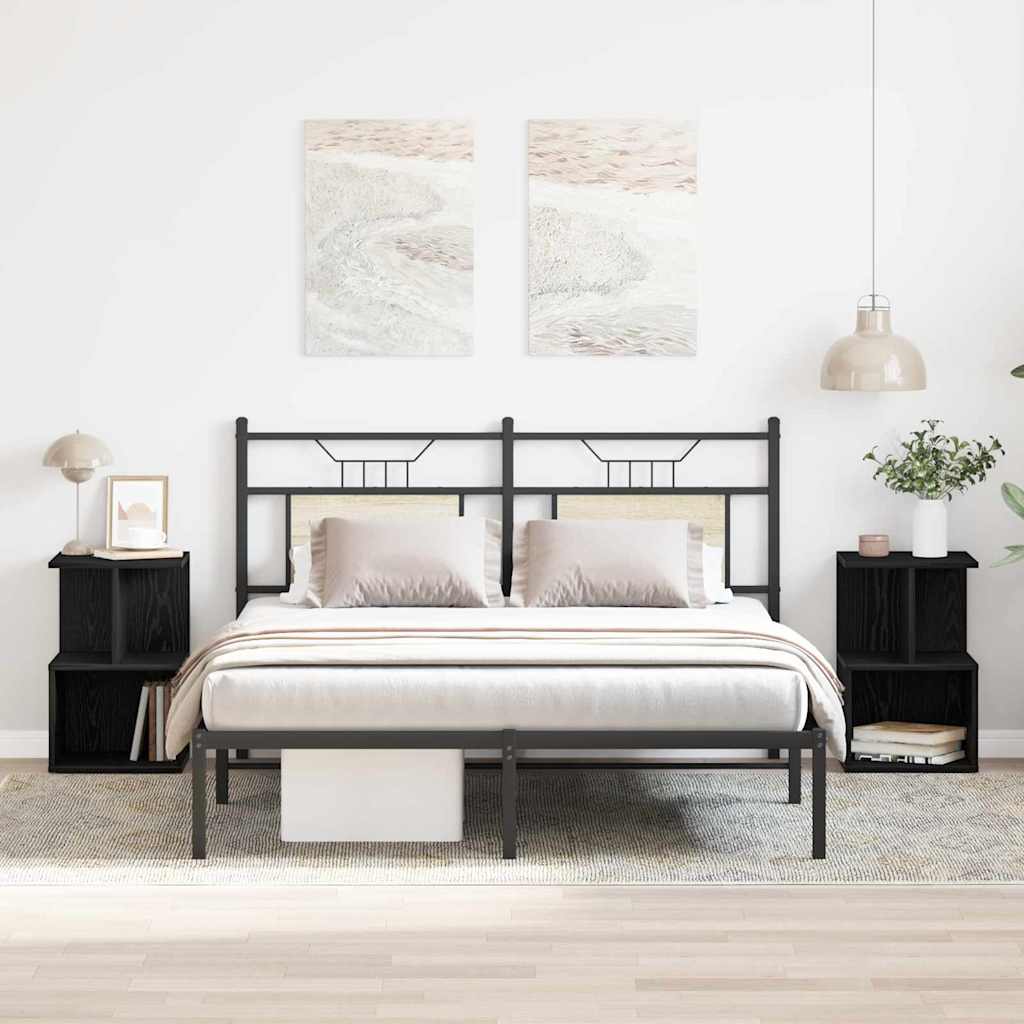 Noćni ormar 2 pcs Crni hrast 35 x 35 x 55 cm Konstruirano drvo