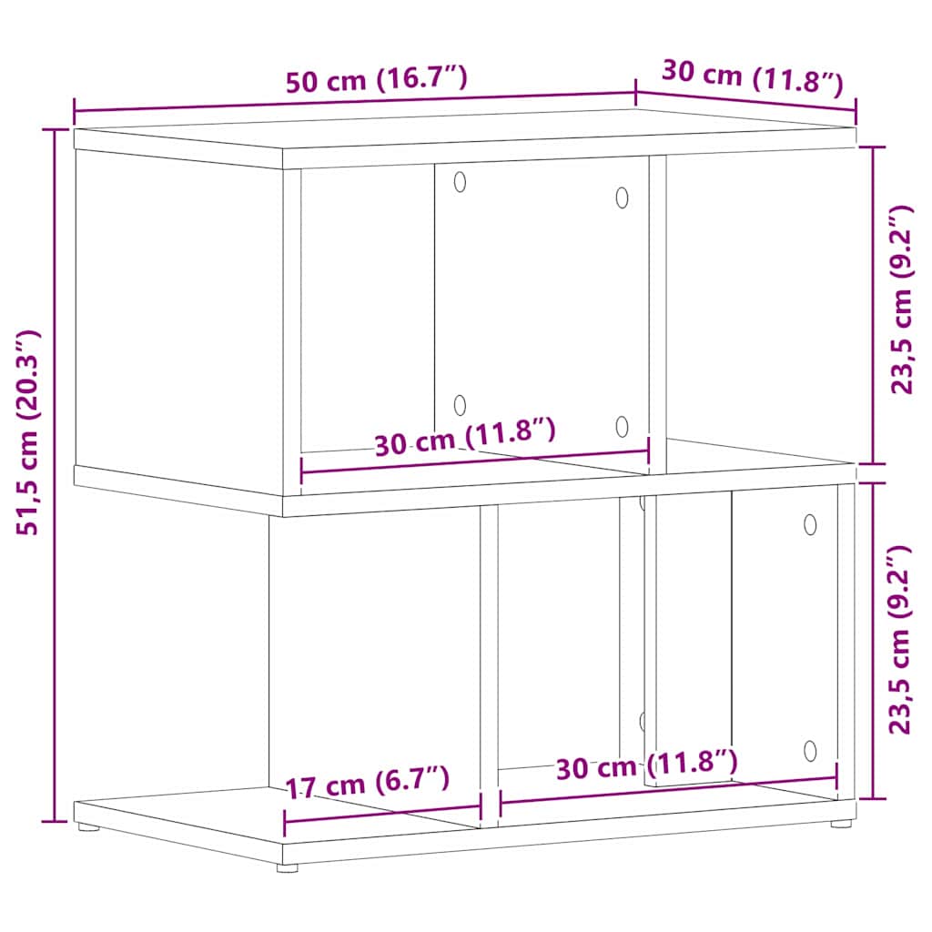 Noćni ormar Crni hrast 50 x 30 x 51,5 cm Konstruirano drvo