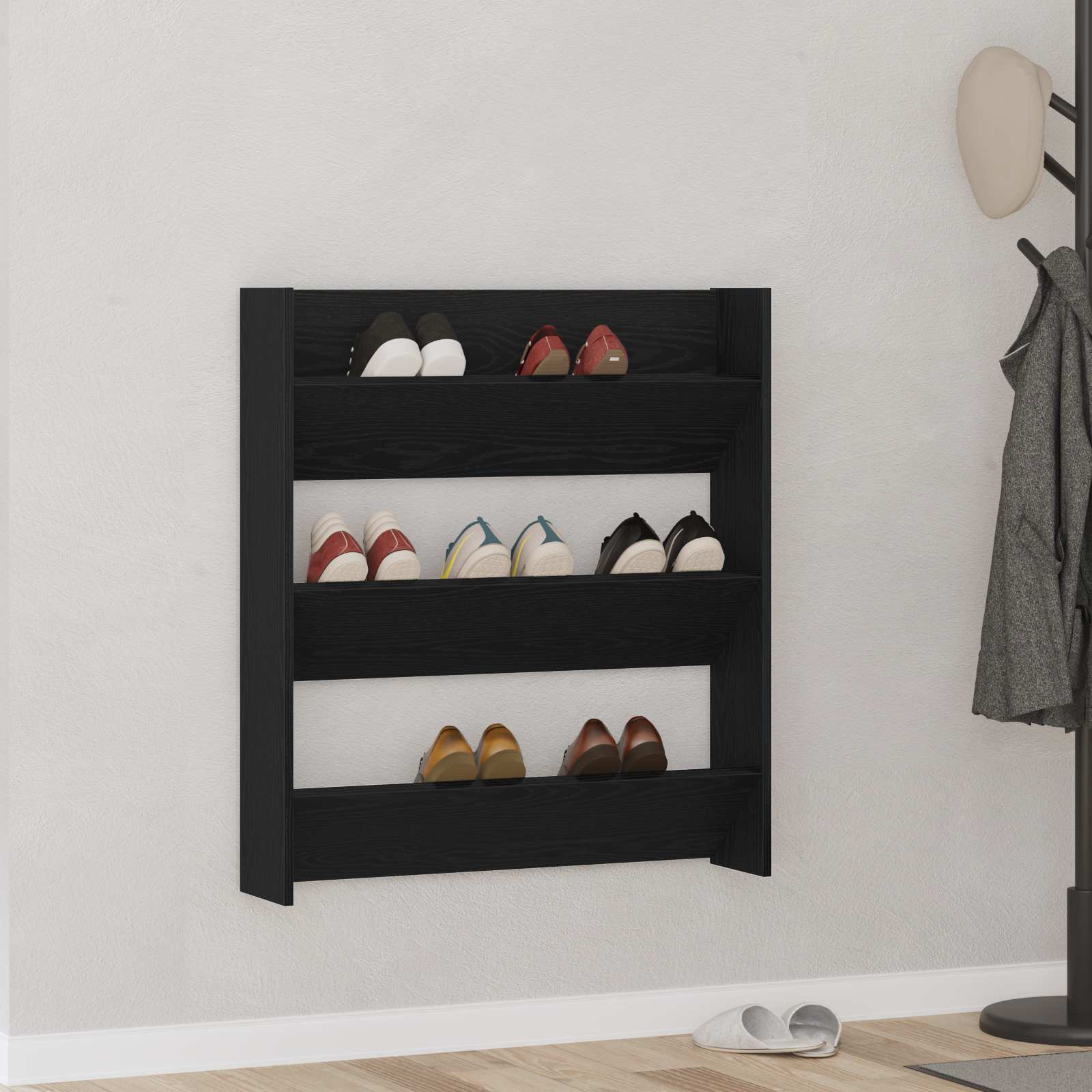 Ormar za cipele Crni hrast 80 x 18 x 90 cm Konstruirano drvo