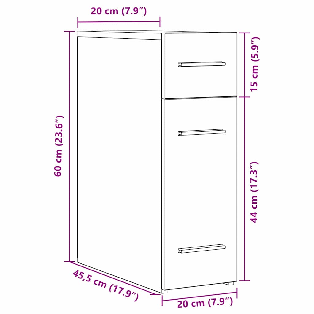 Apotekarski ormar Crni hrast 20 x 45,5 x 60 cm