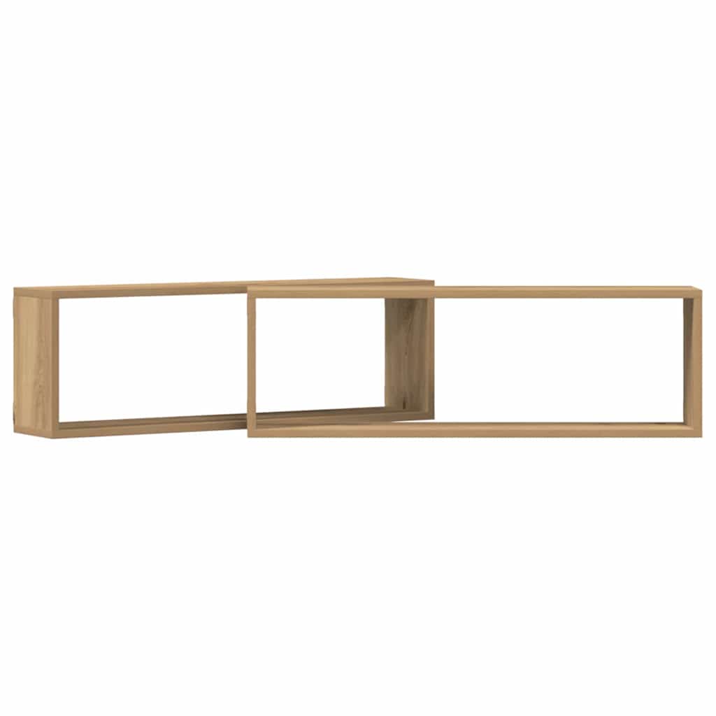 Police na zidu 2 pcs Umjetnička hrastovina 80 x 15 x 26 cm