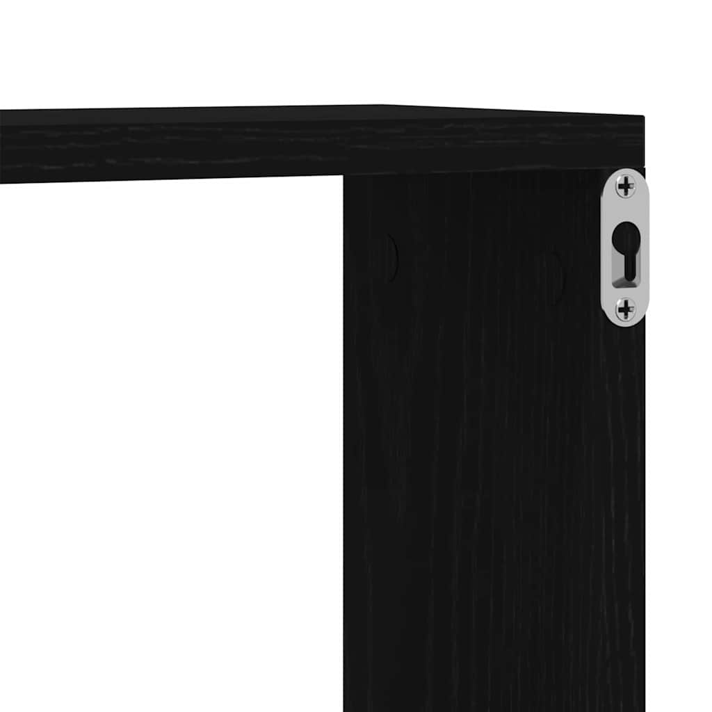 Polica na zidu s policom Zidne 2 pcs Crni hrast 50 x 15 x 85 cm