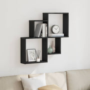 Polica na zidu Crni hrast 80 x 15 x 78,5 cm Konstruirano drvo