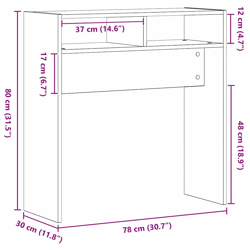 Konzolna stolica Crni hrast 78 x 30 x 80 cm Konstruirano drvo