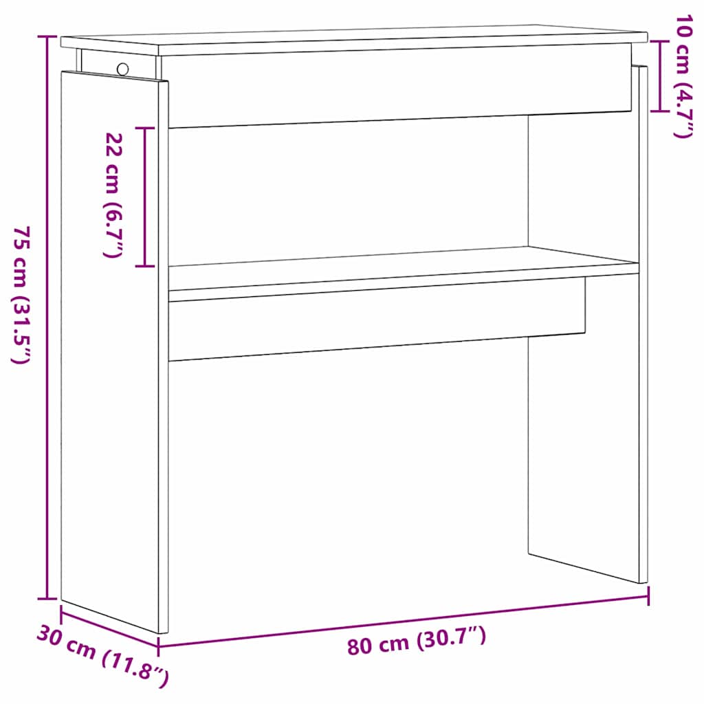 Konzolna stolica Crni hrast 80 x 30 x 80 cm Konstruirano drvo
