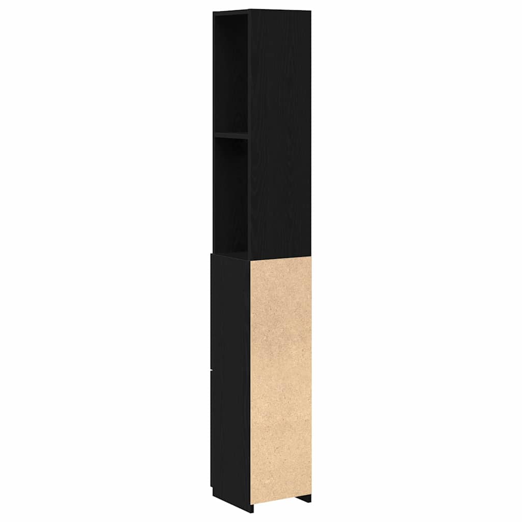 Kupaonski ormar Crni hrast 25 x 25 x 170 cm Konstruirano drvo