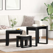 Set stolića 3 pcs Crni hrast Konstruirano drvo