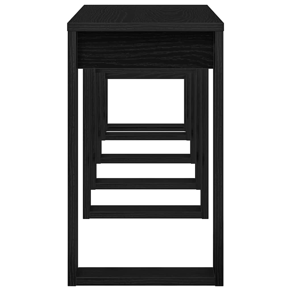 Set stolića 3 pcs Crni hrast Konstruirano drvo
