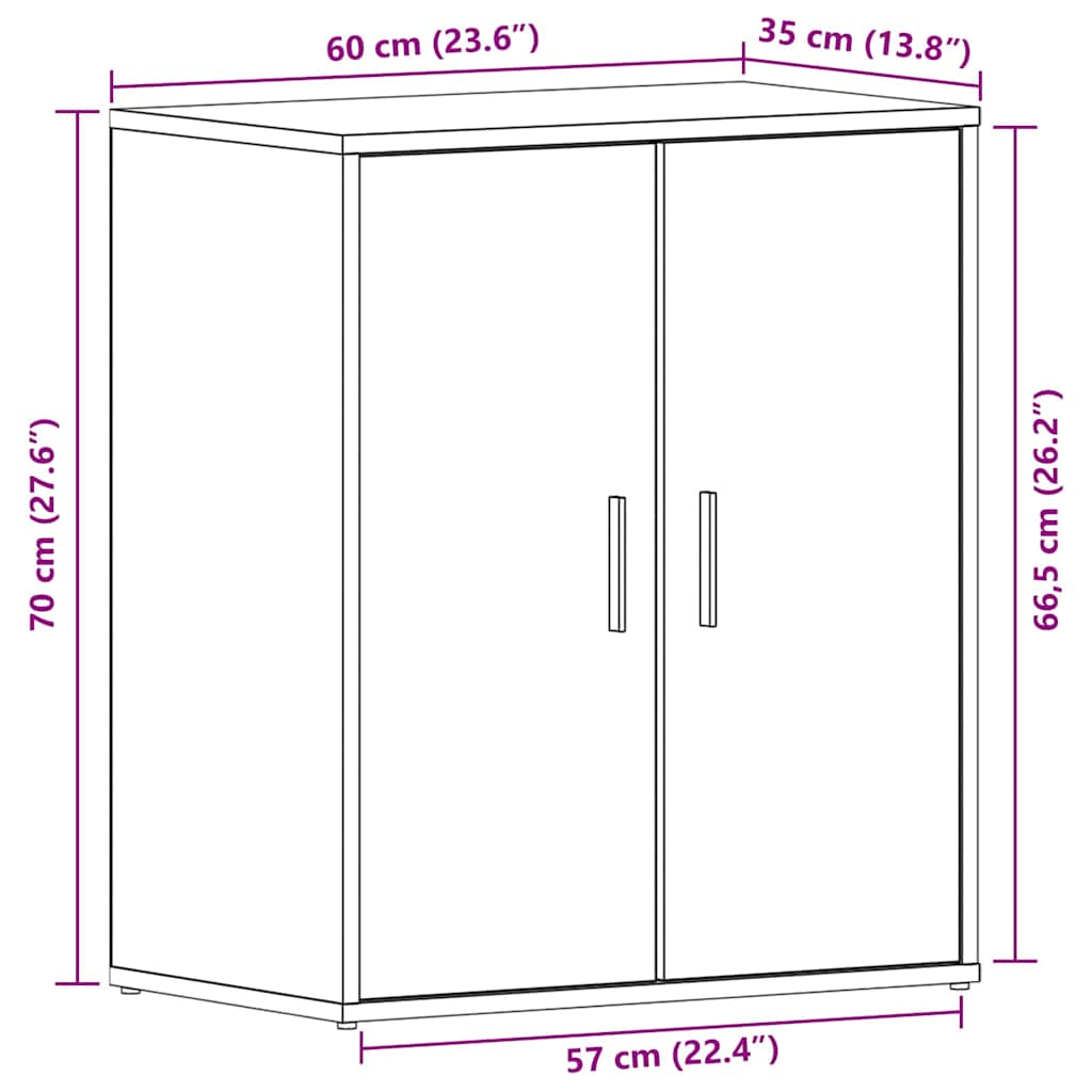 Ormar za cipele Crni hrast 60 x 35 x 70 cm Konstruirano drvo