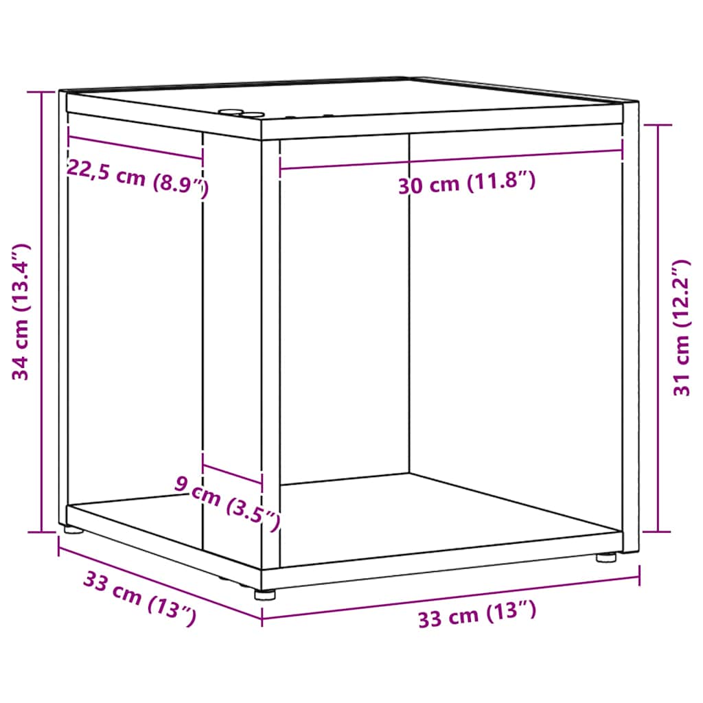 Kutne police Crni hrast 33 x 33 x 34,5 cm Konstruirano drvo