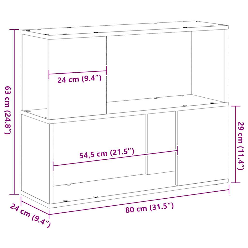 Set TV komoda Crni hrast 80 x 24 x 63 cm Konstruirano drvo