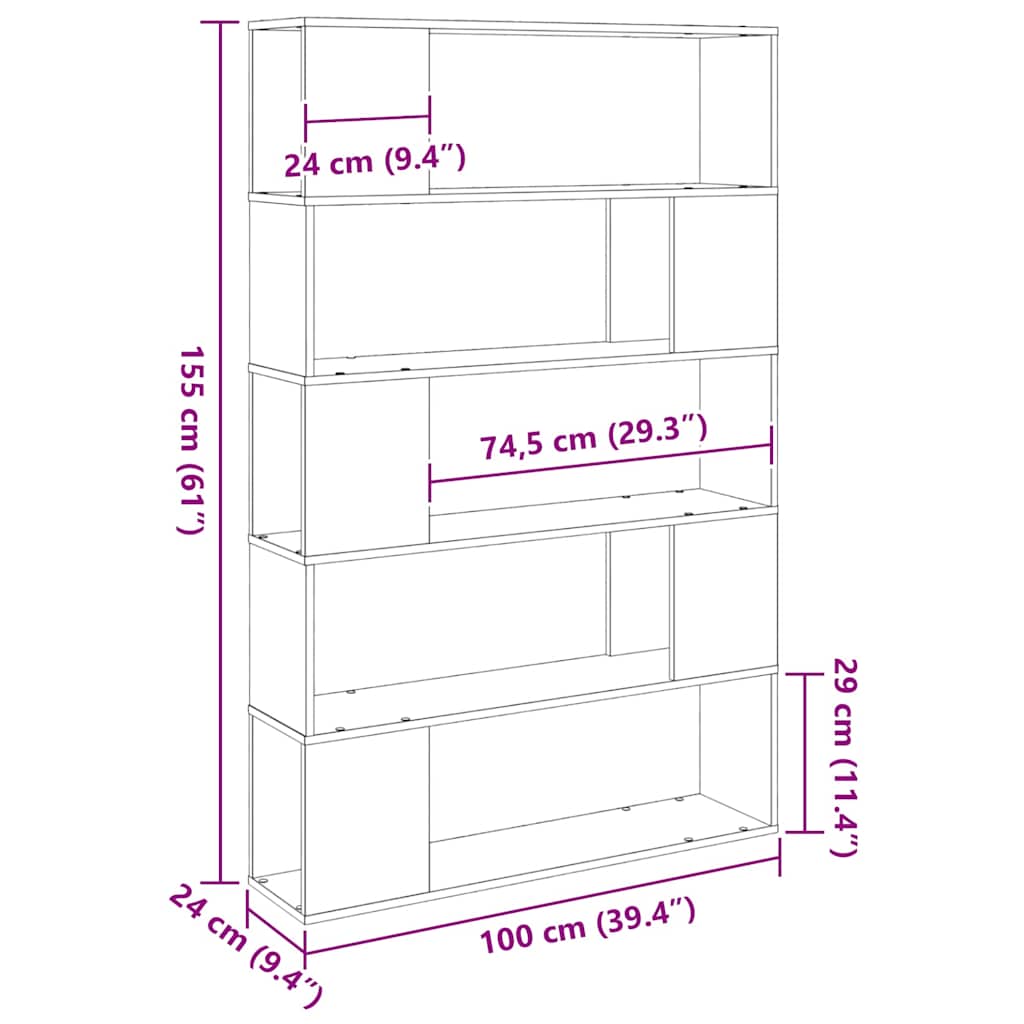 Set TV komoda Crni hrast 100 x 24 x 155 cm Konstruirano drvo