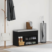 Klupa za cipele Crni hrast 80 x 30 x 45 cm Konstruirano drvo