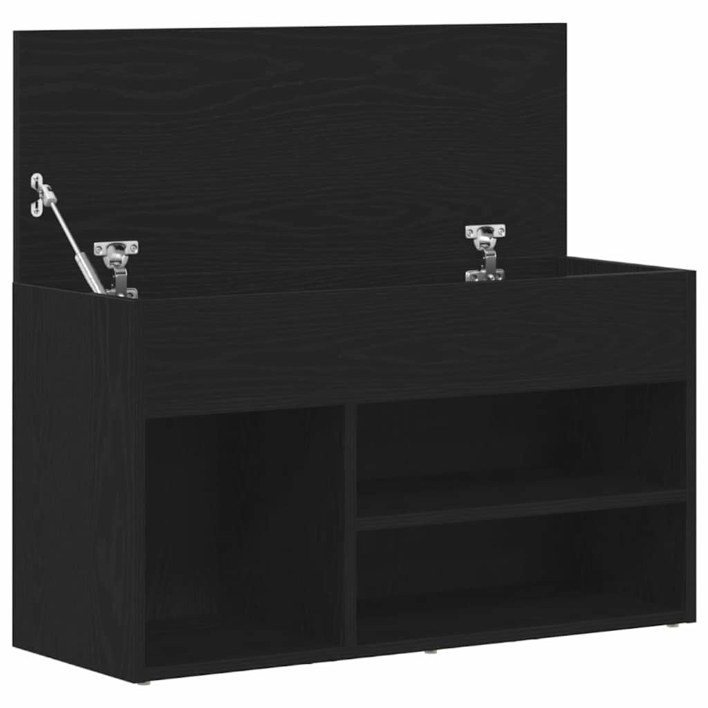 Klupa za cipele Crni hrast 80 x 30 x 45 cm Konstruirano drvo