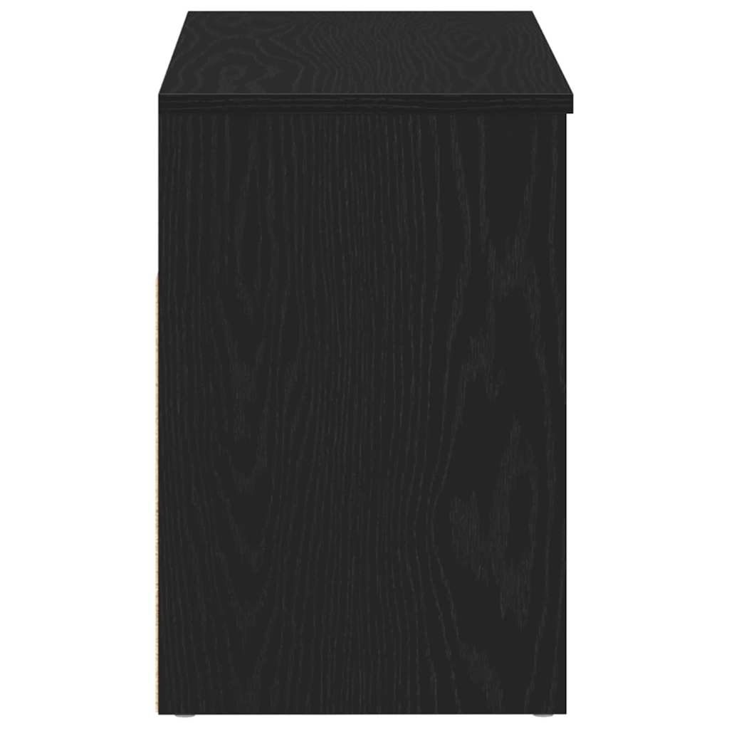 Klupa za cipele Crni hrast 80 x 30 x 45 cm Konstruirano drvo