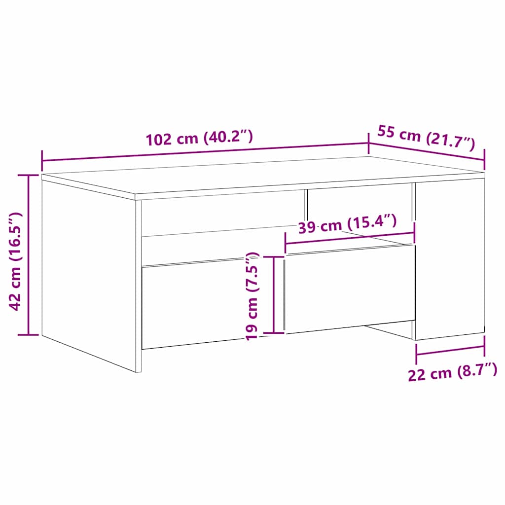 Kava Stol Staro drvo 102 x 55 x 43,5 cm Konstruirano drvo