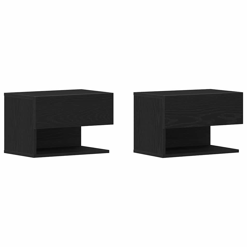 Noćni ormar 2 pcs Crni hrast 46 x 30 x 30 cm Konstruirano drvo