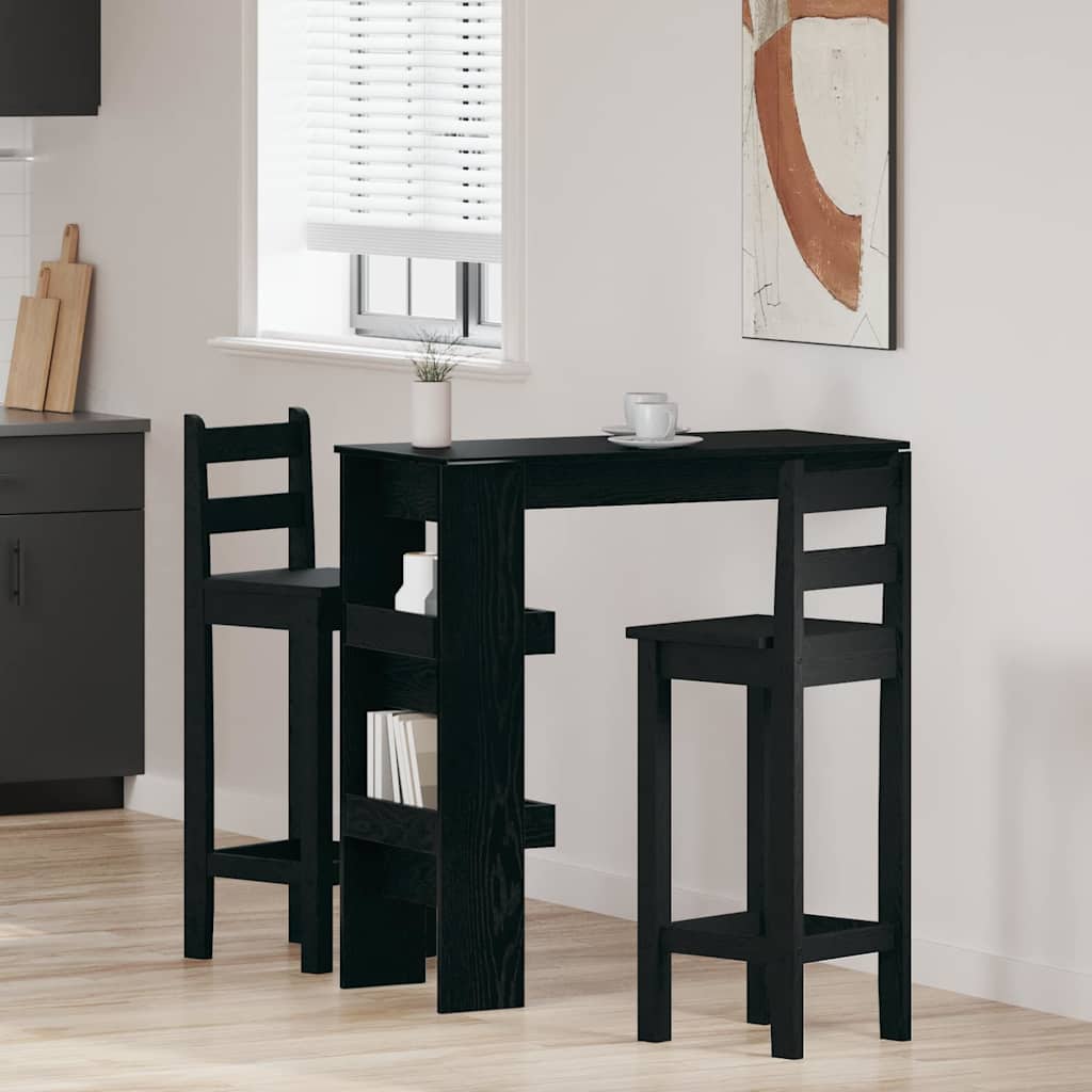 Barski Stol za Zid s policom Crni hrast 102 x 45 x 103,5 cm