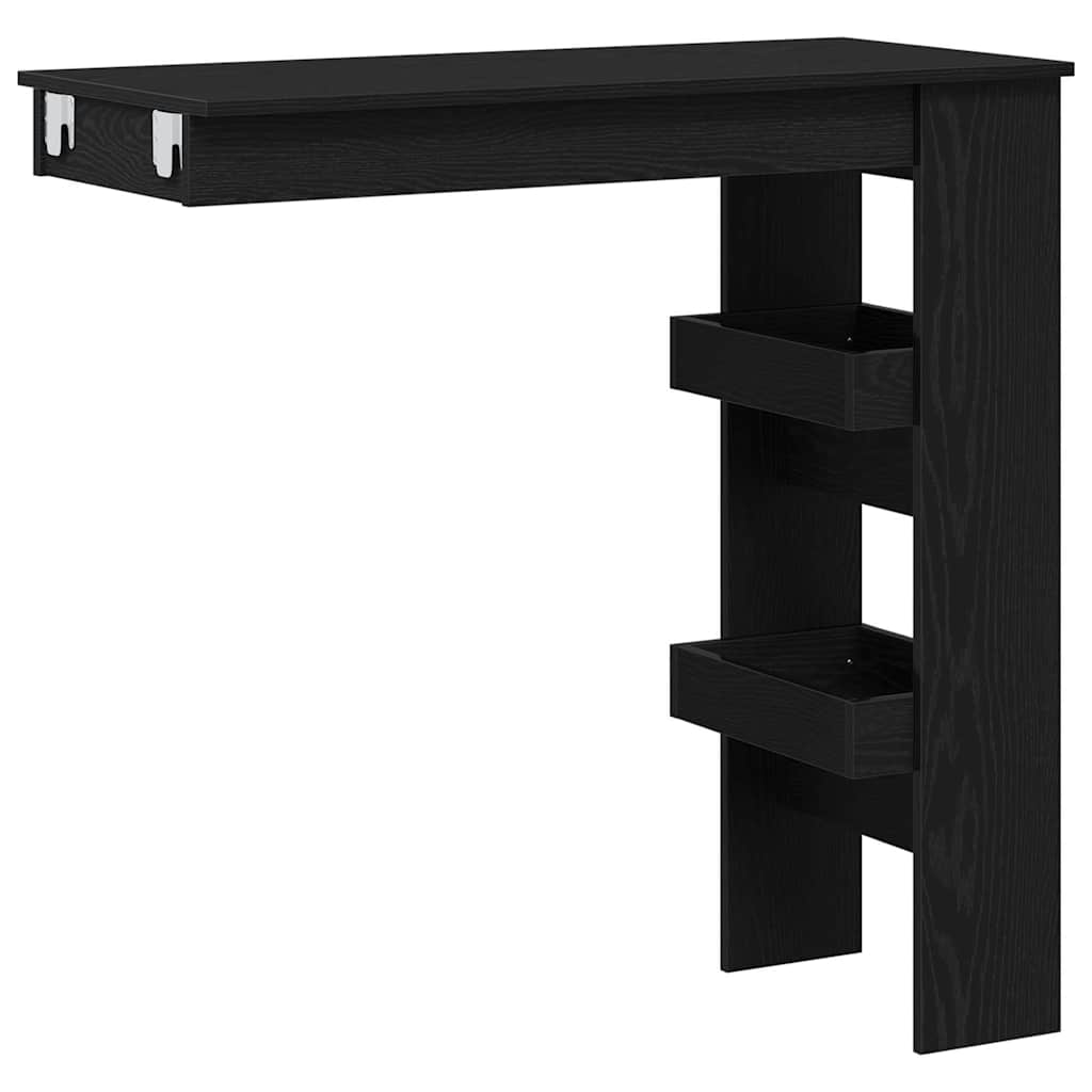 Barski Stol za Zid s policom Crni hrast 102 x 45 x 103,5 cm