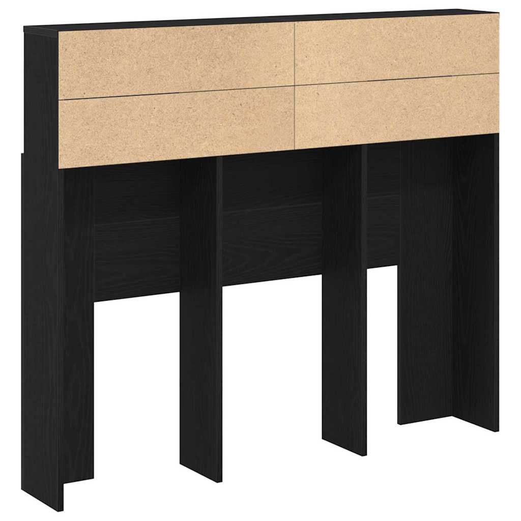Glava kreveta s ormarićem Zidne Crni hrast 120 x 19 x 103,5 cm