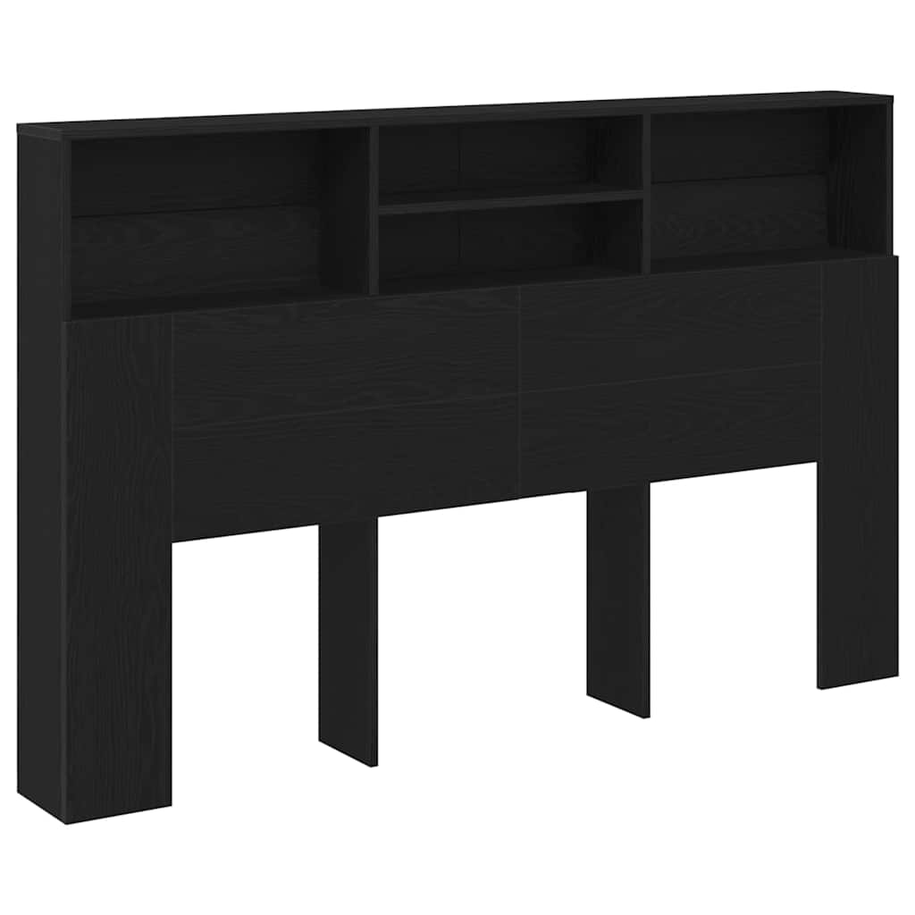 Glava kreveta s ormarićem Zidne Crni hrast 160 x 19 x 103,5 cm