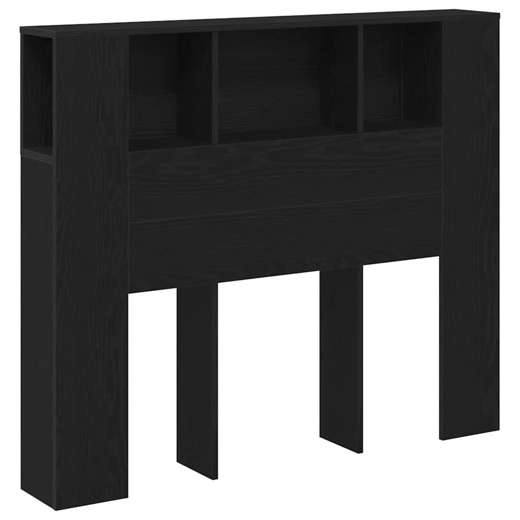 Glava kreveta s ormarićem Crni hrast 120 x 18.5 x 102.5 cm