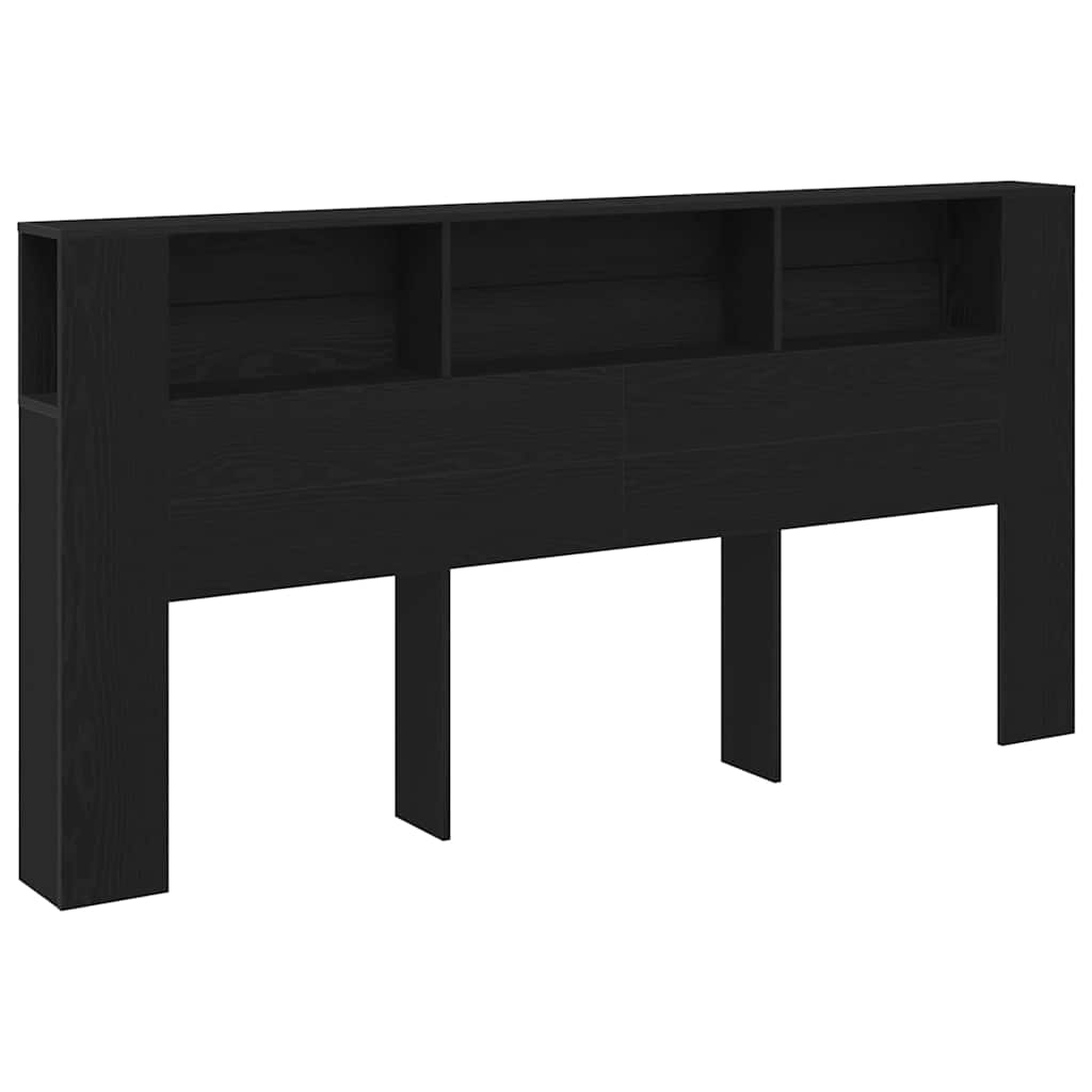 Glava kreveta s ormarićem Crni hrast 200 x 18,5 x 102,5 cm