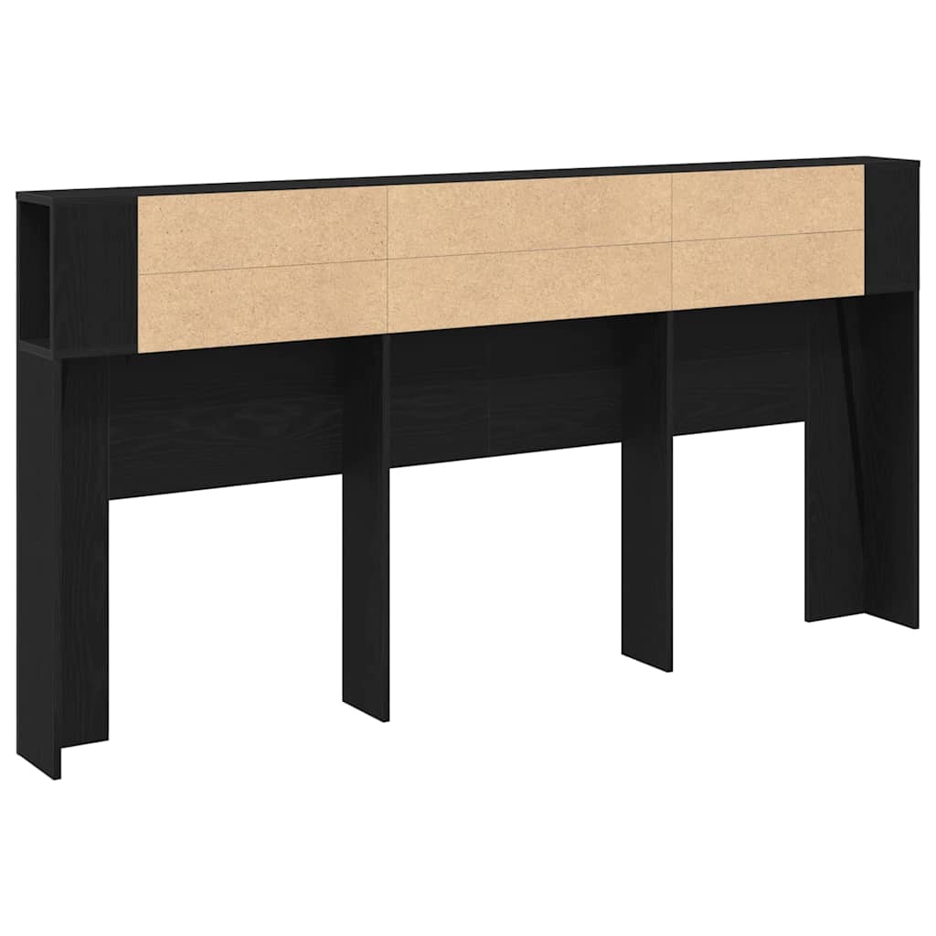 Glava kreveta s ormarićem Crni hrast 200 x 18,5 x 102,5 cm