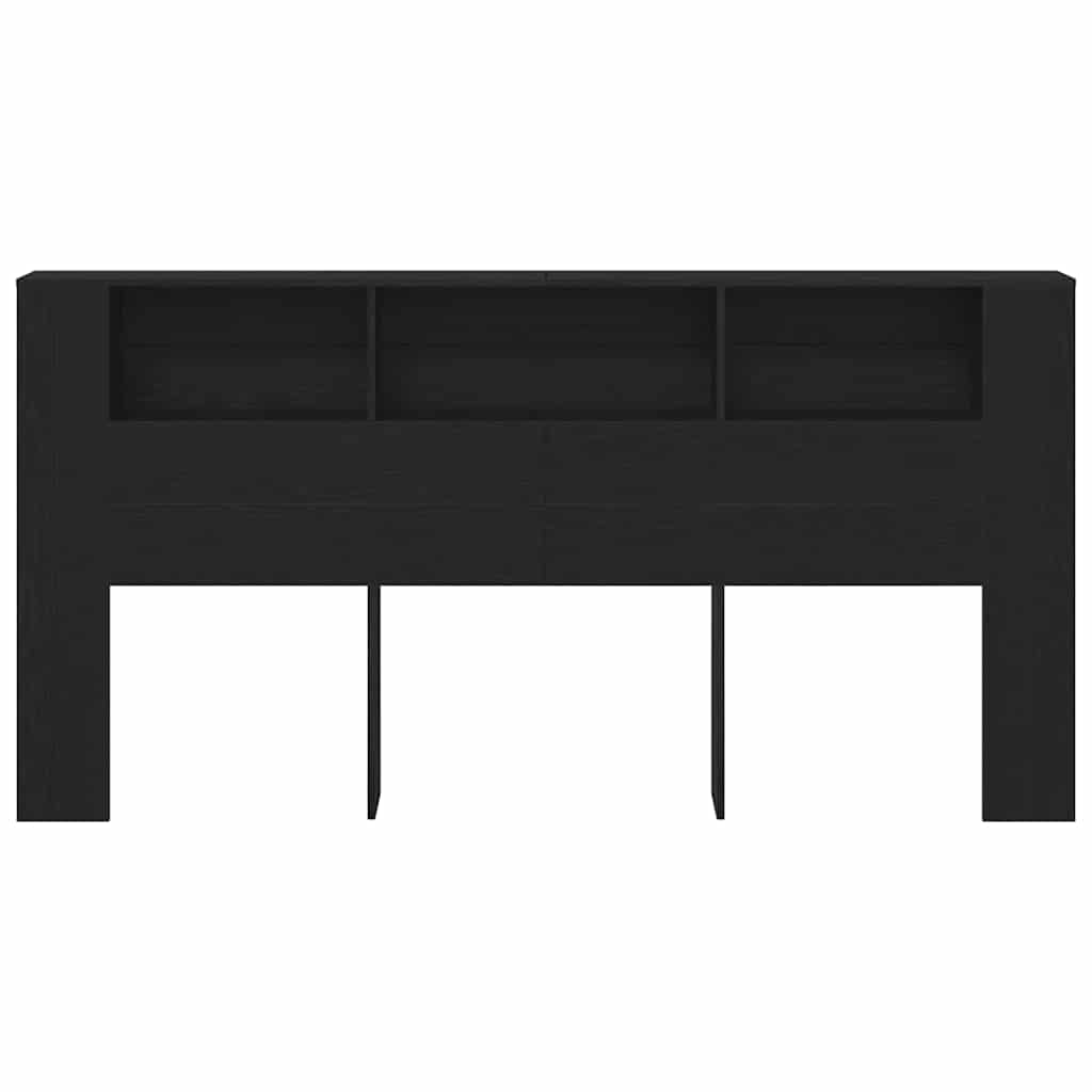 Glava kreveta s ormarićem Crni hrast 200 x 18,5 x 102,5 cm