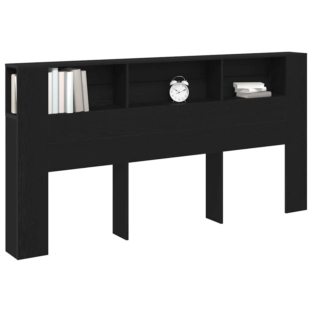 Glava kreveta s ormarićem Crni hrast 200 x 18,5 x 102,5 cm