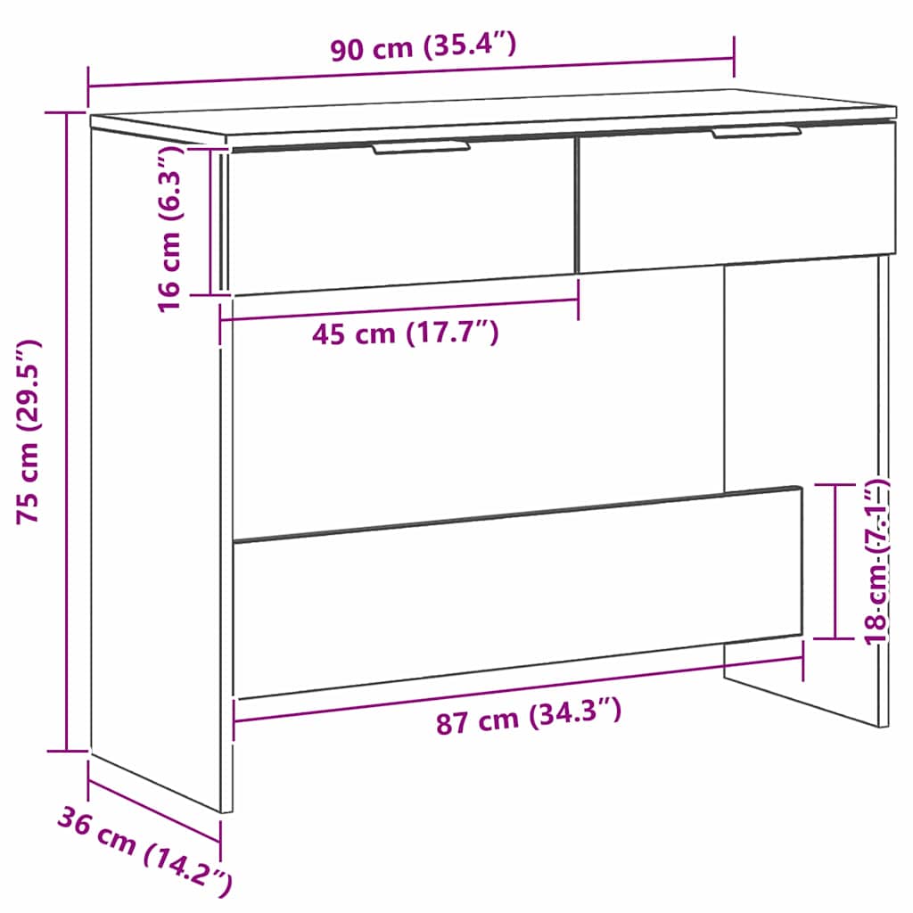 Konzolna stolica Crni hrast 30 x 36 x 75 cm Konstruirano drvo
