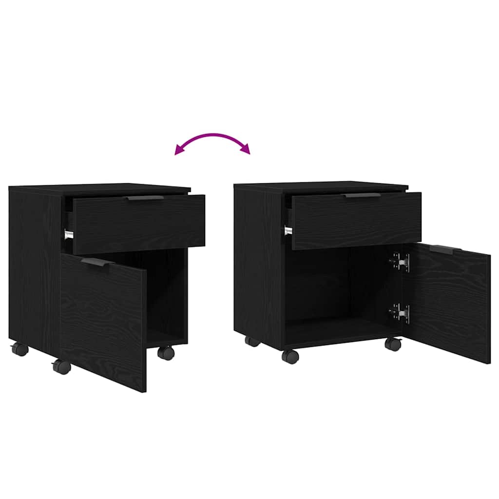 Kabinet za datoteke s ladicama Crni hrast 45 x 38 x 54 cm