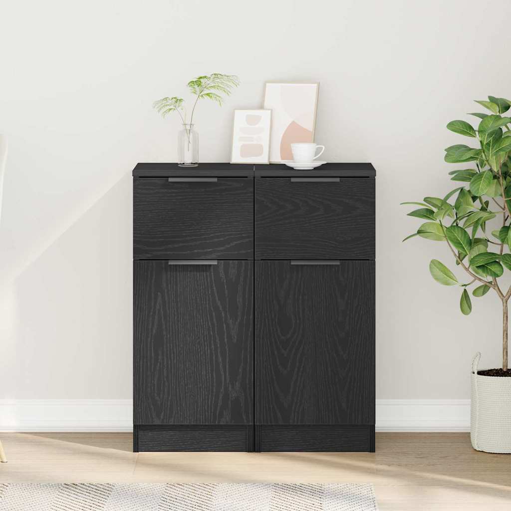 Kreveta 2 pcs Crni hrast 30 x 30 x 70 cm Konstruirano drvo