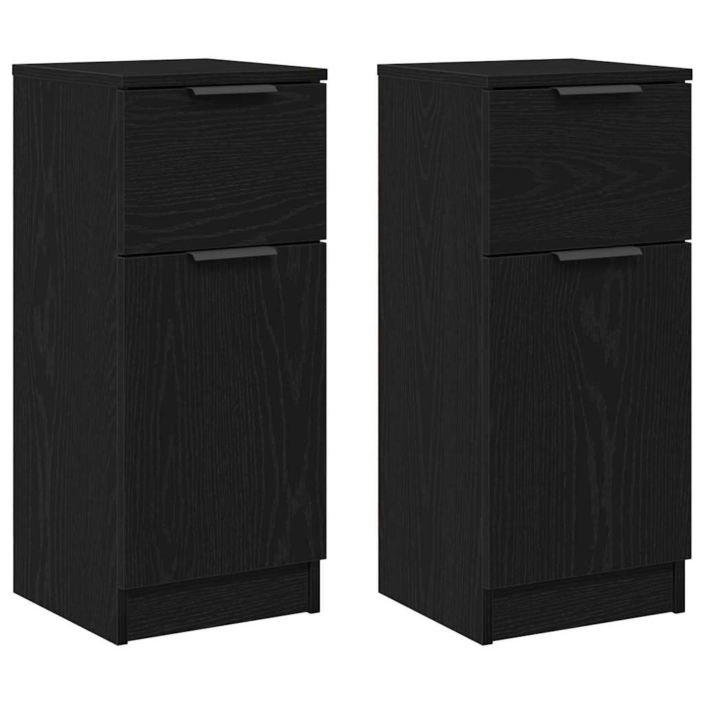 Kreveta 2 pcs Crni hrast 30 x 30 x 70 cm Konstruirano drvo