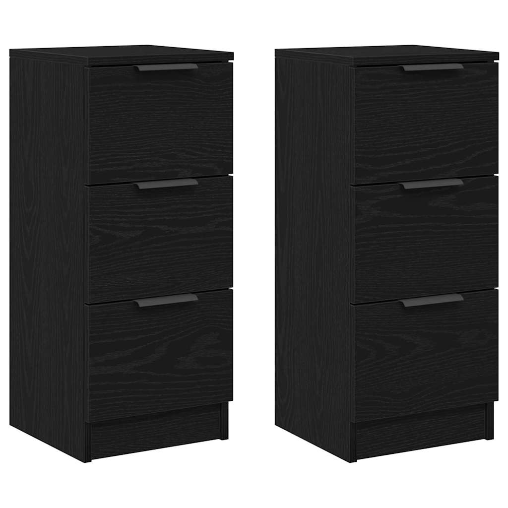 Kreveta 2 pcs Crni hrast 30 x 30 x 70 cm Konstruirano drvo