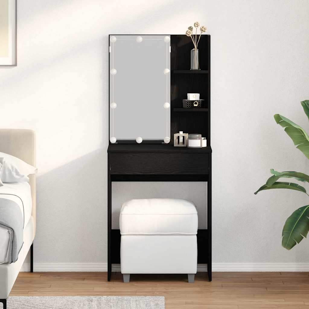 Toaletni stol Crni hrast 60 x 40 x 140 cm Konstruirano drvo