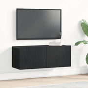 TV ormar 2 pcs Crni hrast 80 x 30 x 30 cm Konstruirano drvo