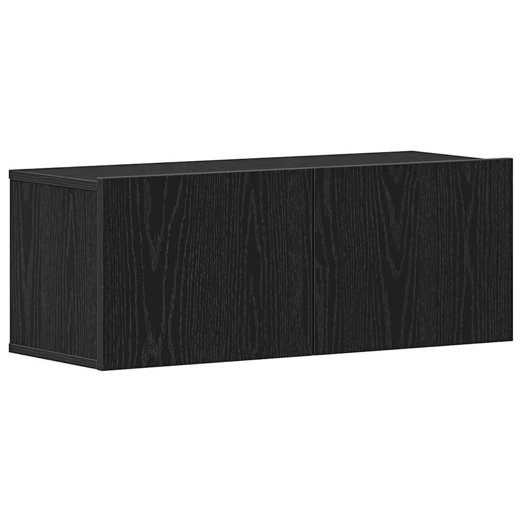 TV ormar 2 pcs Crni hrast 80 x 30 x 30 cm Konstruirano drvo
