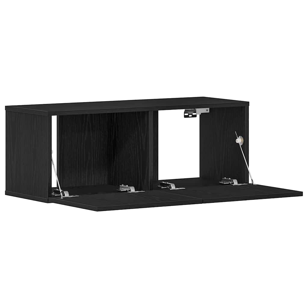 TV ormar 2 pcs Crni hrast 80 x 30 x 30 cm Konstruirano drvo
