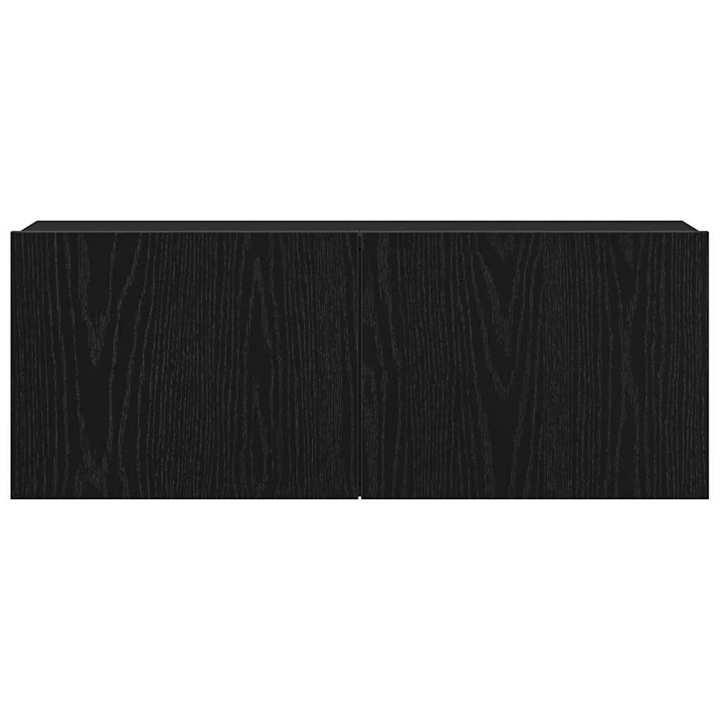 TV ormar 2 pcs Crni hrast 80 x 30 x 30 cm Konstruirano drvo