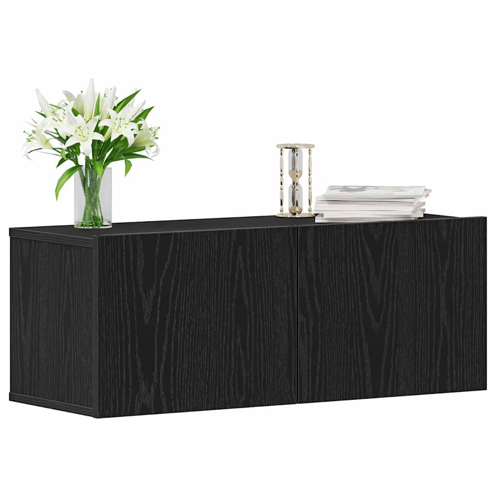 TV ormar 2 pcs Crni hrast 80 x 30 x 30 cm Konstruirano drvo