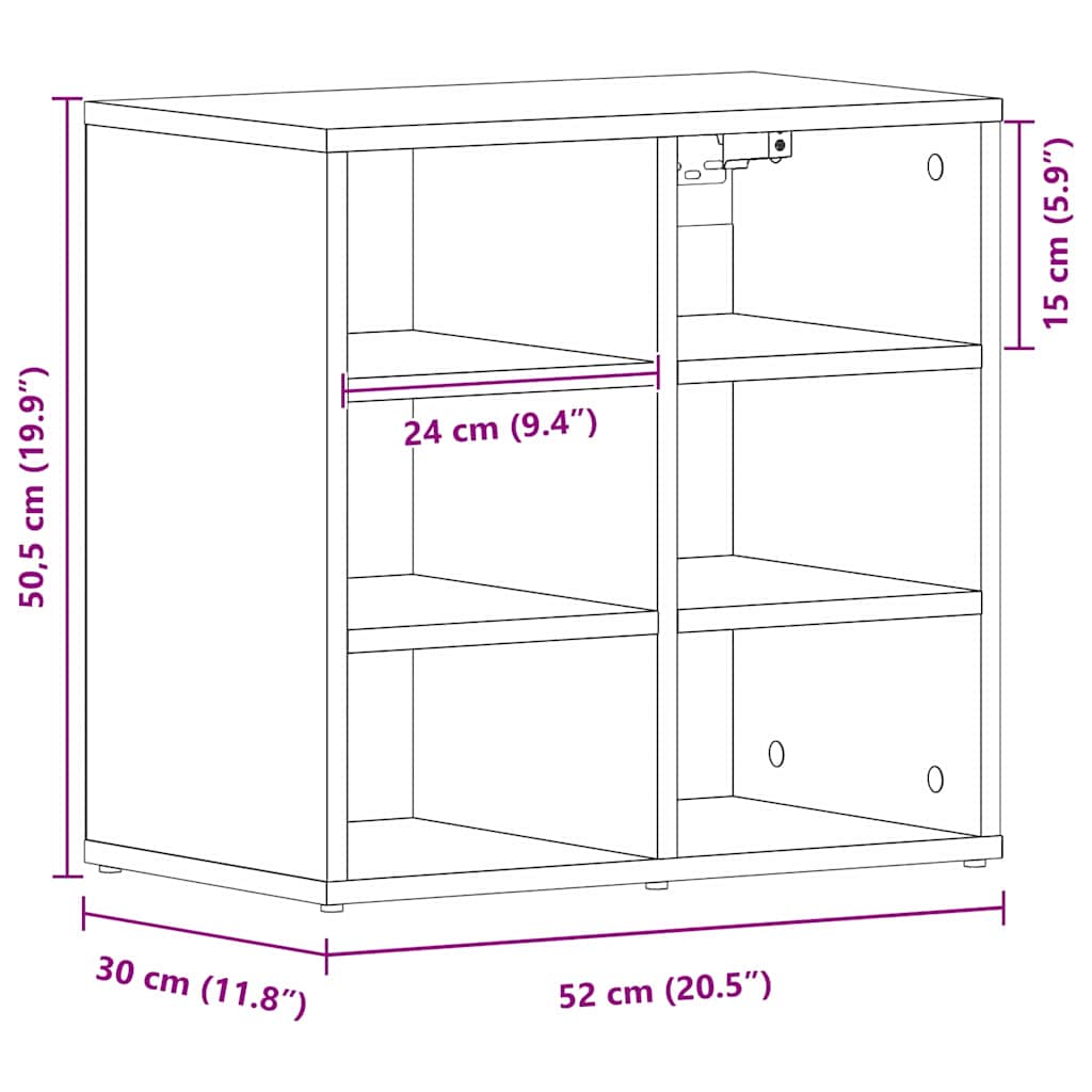 Ormar za cipele Crni hrast 52 x 30 x 50,5 cm Konstruirano drvo