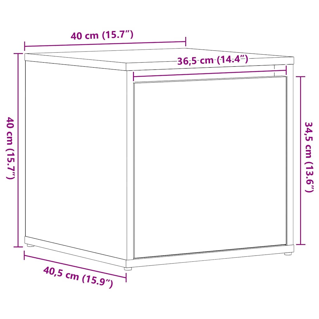 Komoda Crni hrast 40,5 x 40 x 40 cm Konstruirano drvo