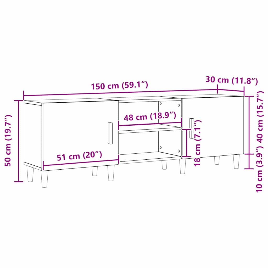 TV ormar Staro drvo 150 x 30 x 50 cm Konstruirano drvo