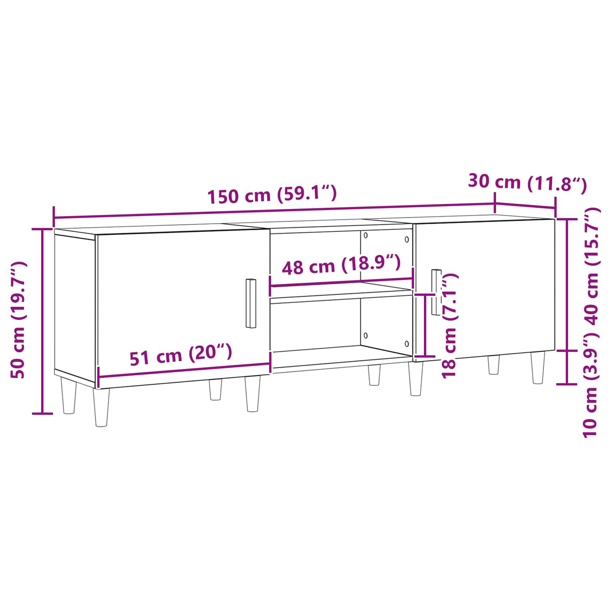 TV ormar 150 x 30 x 50 cm hrast artisan Konstruirano drvo