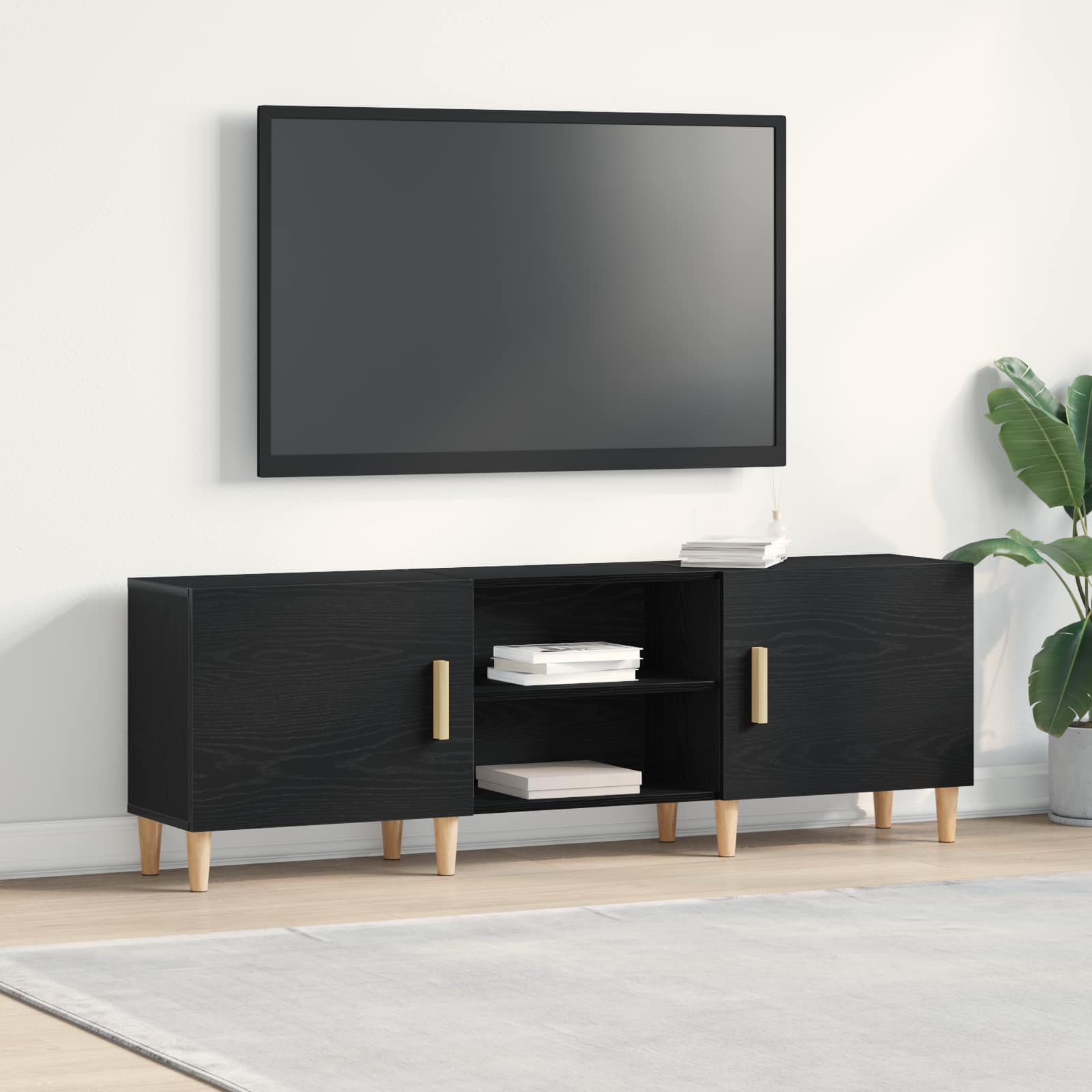 TV ormar Crni hrast 150 x 30 x 50 cm Konstruirano drvo