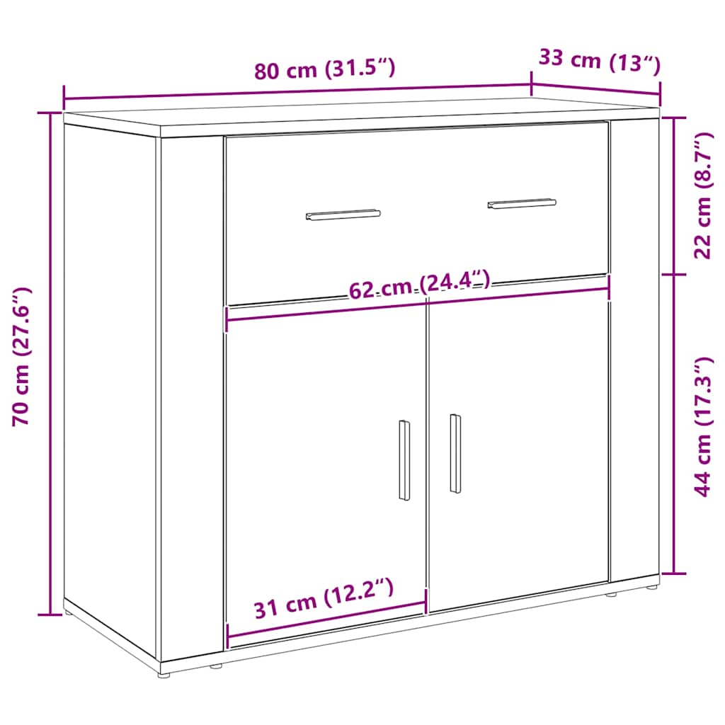 Kreveta s ladicama Crni hrast 80 x 33 x 70 cm Konstruirano drvo