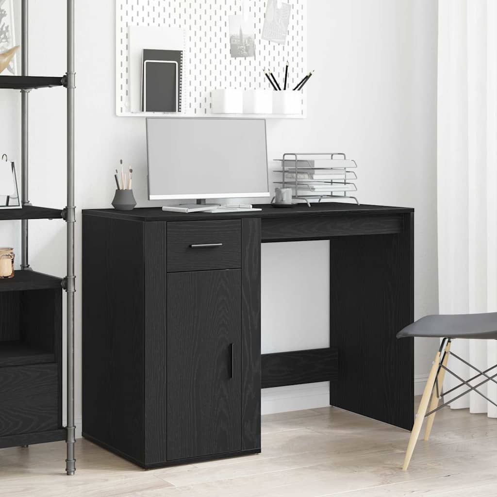 Stol s ladicama Crni hrast 100 x 49 x 74 cm Konstruirano drvo